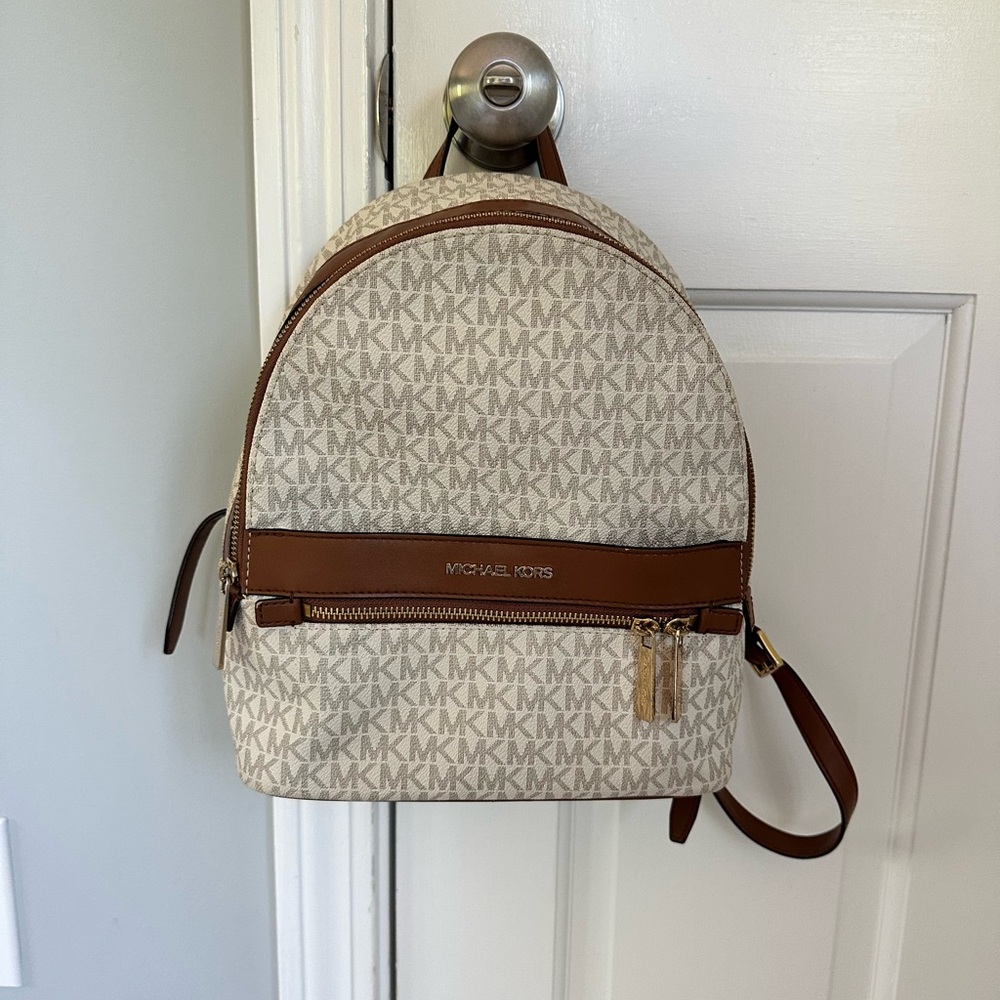 Michael Kors Tan and Brown Backpack/Handbag